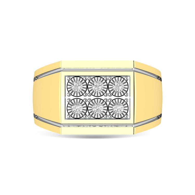 Diamond 1/4 Ct.Tw. Mens Fashion Ring in 10K Yellow Gold