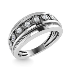 Diamond 1/4 Ct.Tw. Mens Fashion Ring in 10K White Gold