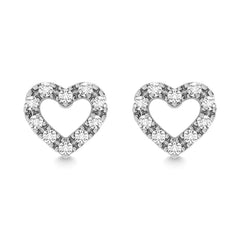 Diamond 1/20 Ct.Tw. Heart Earrings in 10K White Gold