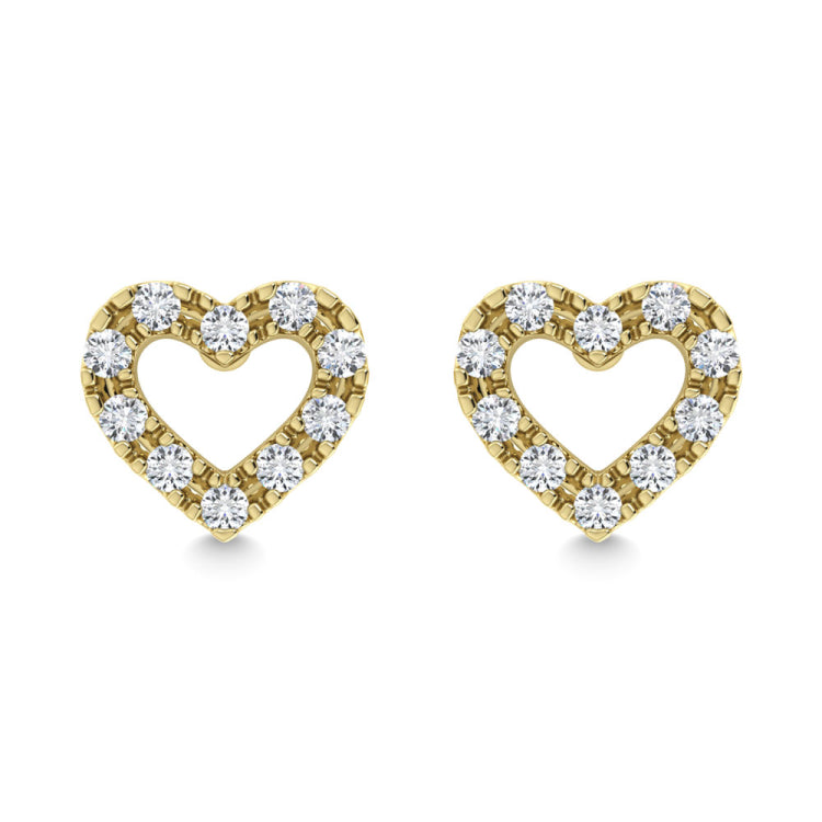 Diamond 1/20 Ct.Tw. Heart Earrings in 10K Yellow Gold