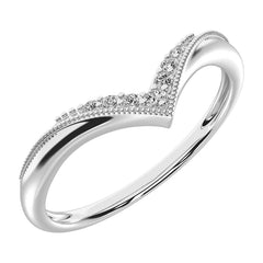10K White Gold 1/20 Ct.Tw. Diamond Chevron Band