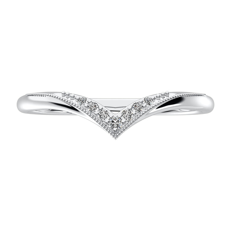 10K White Gold 1/20 Ct.Tw. Diamond Chevron Band