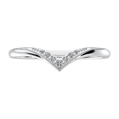 10K White Gold 1/20 Ct.Tw. Diamond Chevron Band