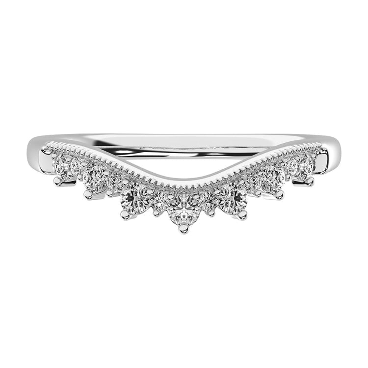 14K White Gold 1/4 Ct.Tw. Diamond Chevron Band