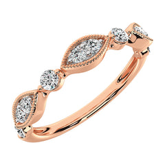 14K Rose Gold 1/3 Ct.Tw. Diamond Stackable Band