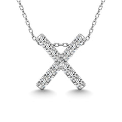 Diamond 1/8 Ct.Tw. Letter X Pendant in 14K White Gold&quot;&quot;