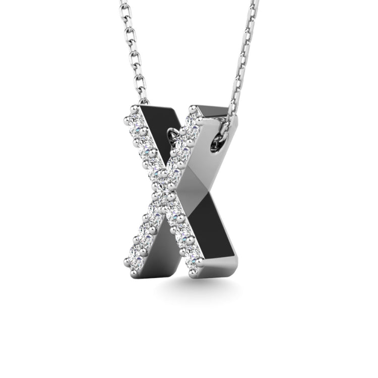 Diamond 1/8 Ct.Tw. Letter X Pendant in 14K White Gold&quot;&quot;