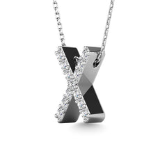 Diamond 1/8 Ct.Tw. Letter X Pendant in 14K White Gold&quot;&quot;