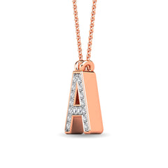 Diamond 1/20 Ct.Tw. Letter A Pendant in 10K Rose Gold&quot;&quot;