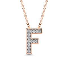 Diamond 1/20 Ct.Tw. Letter F Pendant in 10K Rose Gold&quot;&quot;