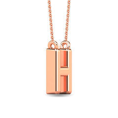 Diamond 1/20 Ct.Tw. Letter H Pendant in 10K Rose Gold&quot;&quot;