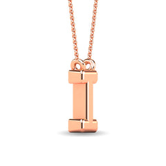 Diamond 1/20 Ct.Tw. Letter I Pendant in 10K Rose Gold&quot;&quot;