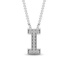 Diamond 1/20 Ct.Tw. Letter I Pendant in 10K White Gold&quot;&quot;