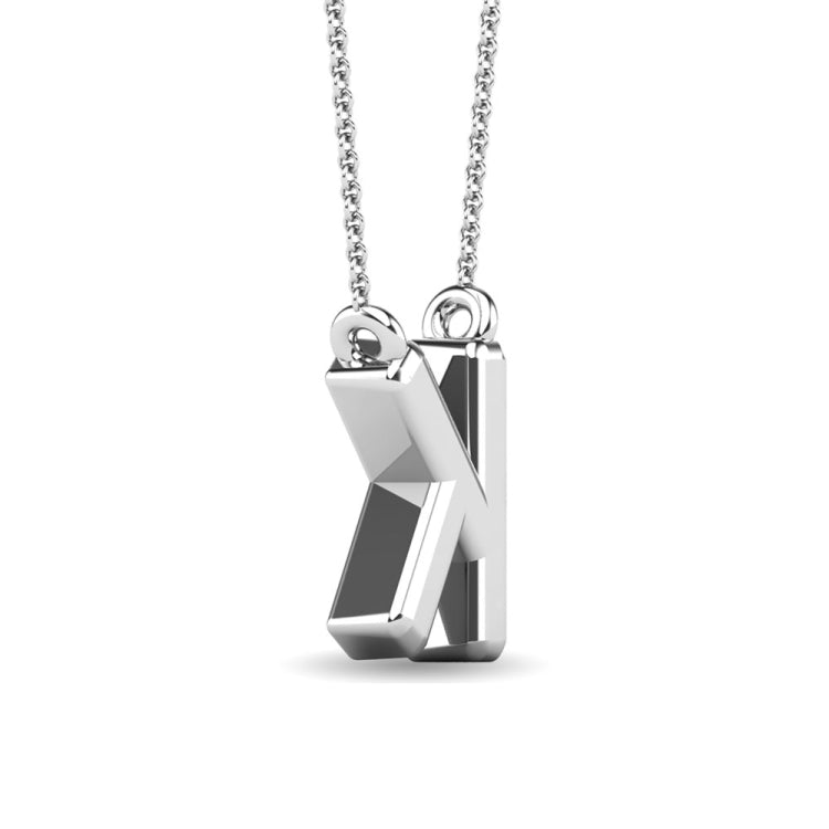 Diamond 1/20 Ct.Tw. Letter K Pendant in 10K White Gold&quot;&quot;