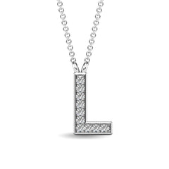 Diamond 1/20 Ct.Tw. Letter L Pendant in 10K White Gold&quot;&quot;
