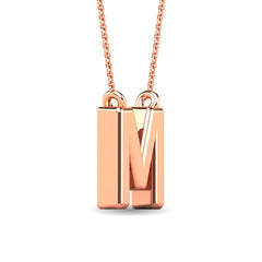 Diamond 1/20 Ct.Tw. Letter M Pendant in 10K Rose Gold&quot;&quot;