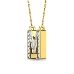 Diamond 1/20 Ct.Tw. Letter M Pendant in 10K Yellow Gold&quot;&quot;
