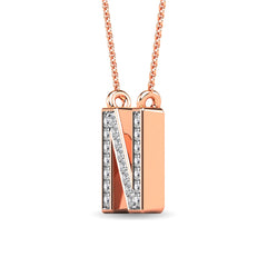 Diamond 1/20 Ct.Tw. Letter N Pendant in 10K Rose Gold&quot;&quot;