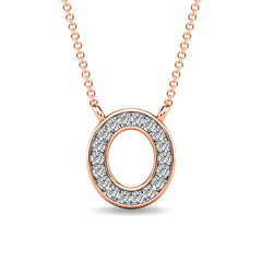 Diamond 1/20 Ct.Tw. Letter O Pendant in 10K Rose Gold&quot;&quot;