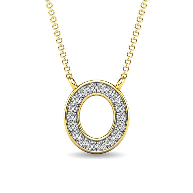 Diamond 1/20 Ct.Tw. Letter O Pendant in 10K Yellow Gold&quot;&quot;