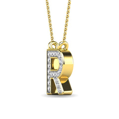 Diamond 1/20 Ct.Tw. Letter R Pendant in 10K Yellow Gold&quot;&quot;