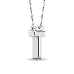 Diamond 1/20 Ct.Tw. Letter T Pendant in 10K White Gold&quot;&quot;