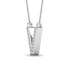 Diamond 1/20 Ct.Tw. Letter V Pendant in 10K White Gold&quot;&quot;