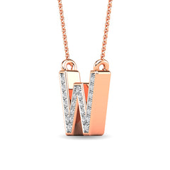 Diamond 1/20 Ct.Tw. Letter W Pendant in 10K Rose Gold&quot;&quot;