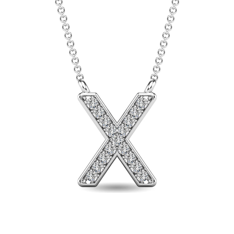 Diamond 1/20 Ct.Tw. Letter X Pendant in 10K White Gold&quot;&quot;
