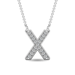 Diamond 1/20 Ct.Tw. Letter X Pendant in 10K White Gold&quot;&quot;