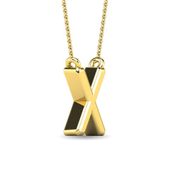 Diamond 1/20 Ct.Tw. Letter X Pendant in 10K Yellow Gold&quot;&quot;