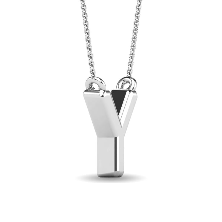Diamond 1/20 Ct.Tw. Letter Y Pendant in 10K White Gold&quot;&quot;