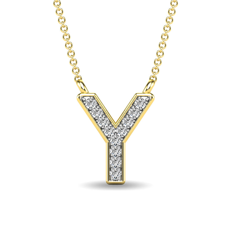 Diamond 1/20 Ct.Tw. Letter Y Pendant in 10K Yellow Gold&quot;&quot;