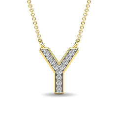 Diamond 1/20 Ct.Tw. Letter Y Pendant in 10K Yellow Gold&quot;&quot;