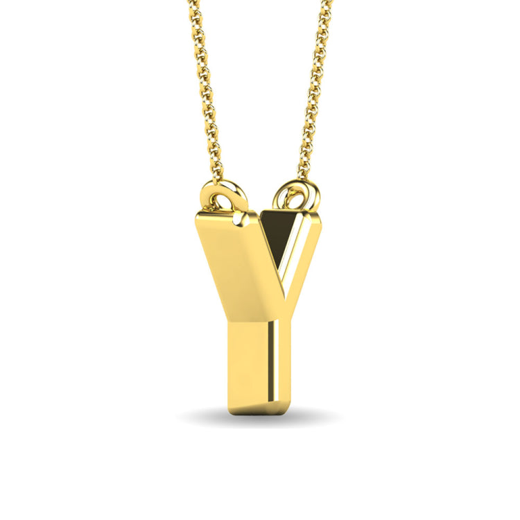 Diamond 1/20 Ct.Tw. Letter Y Pendant in 10K Yellow Gold&quot;&quot;