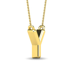 Diamond 1/20 Ct.Tw. Letter Y Pendant in 10K Yellow Gold&quot;&quot;
