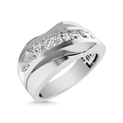 Diamond 1 Ct.Tw.Mens Wedding Band in 10K White Gold