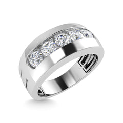 Diamond 1 Ct.Tw.Mens Wedding Band in 10K White Gold