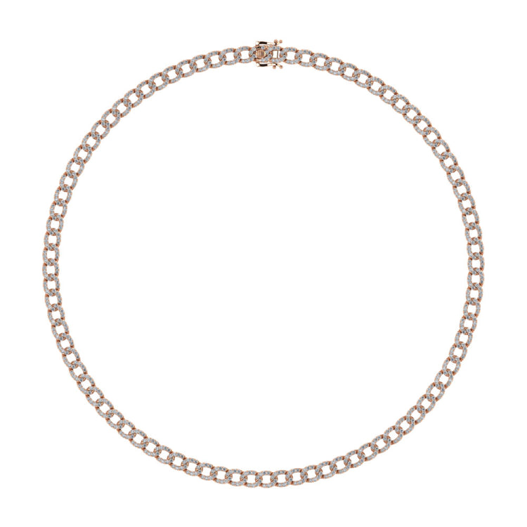 Diamond 7/8 Ct.Tw. Cuban Necklace in 14K Rose Gold