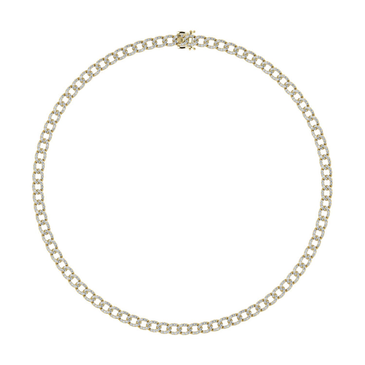 Diamond 7/8 Ct.Tw. Cuban Necklace in 14K Yellow Gold