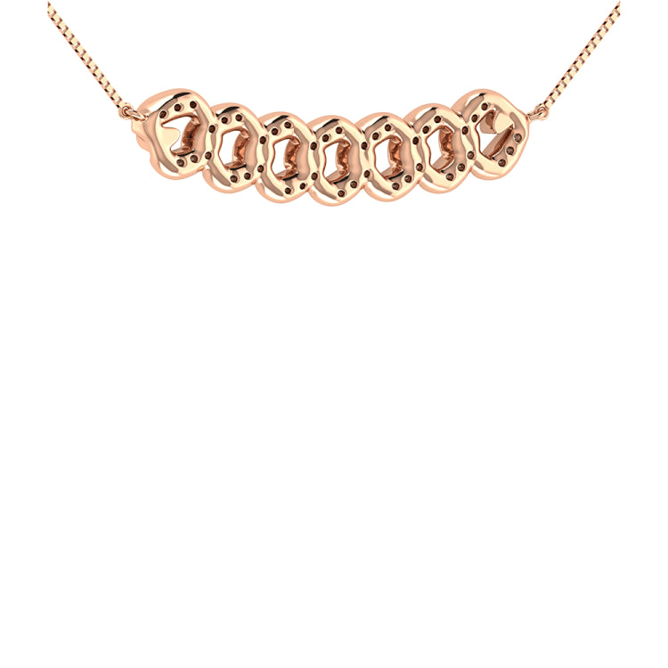 14K Rose Gold 1/5 Ct.Tw. Diamond Cuban Style Necklace