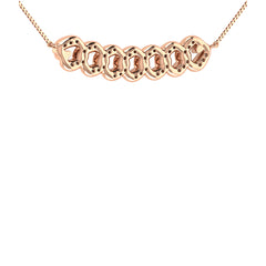 14K Rose Gold 1/5 Ct.Tw. Diamond Cuban Style Necklace
