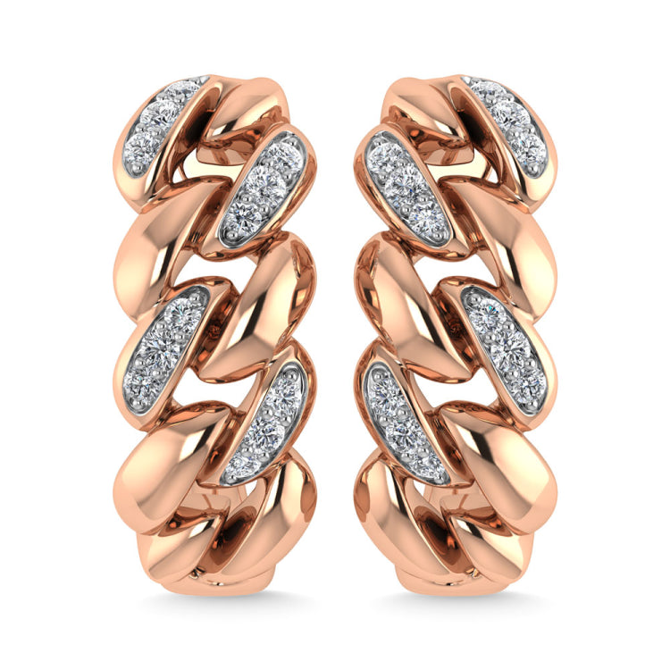 Diamond  1/10 Ct.Tw. J Earrings in 14K Rose Gold