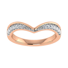 14K Rose Gold 1/10 Ct.Tw. Diamond Chevron Band