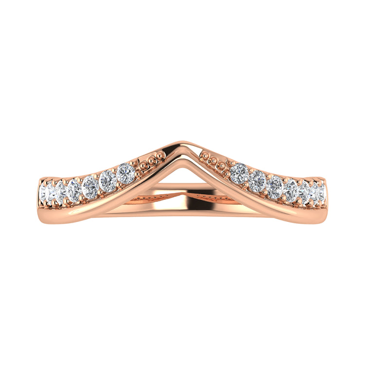 14K Rose Gold 1/10 Ct.Tw. Diamond Chevron Band