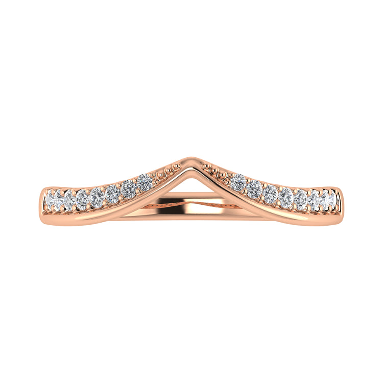 14K Rose Gold 1/5 Ct.Tw. Diamond Chevron Band