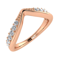 14K Rose Gold 1/3 Ct.Tw. Diamond Chevron Band
