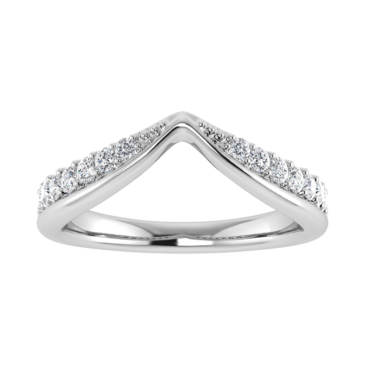 14K White Gold 1/10 Ct.Tw. Diamond Chevron Band