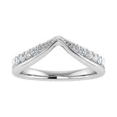 14K White Gold 1/10 Ct.Tw. Diamond Chevron Band