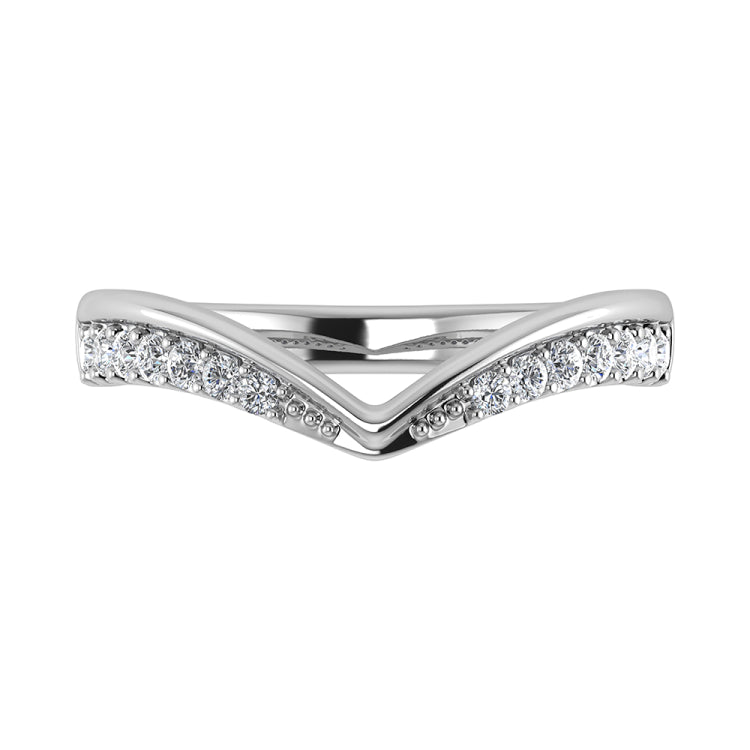 14K White Gold 1/10 Ct.Tw. Diamond Chevron Band